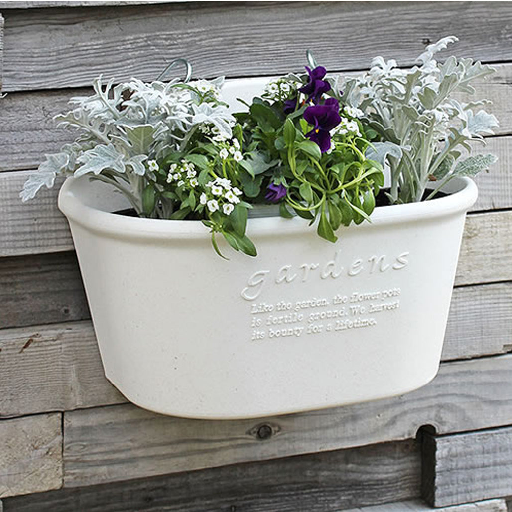 GARDEN - DOBBEL HENGEPOTTE 4 LITER - HVIT