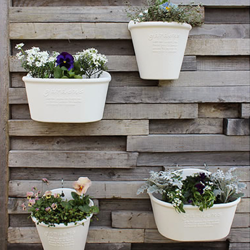 GARDEN - DOBBEL HENGEPOTTE 4 LITER - HVIT