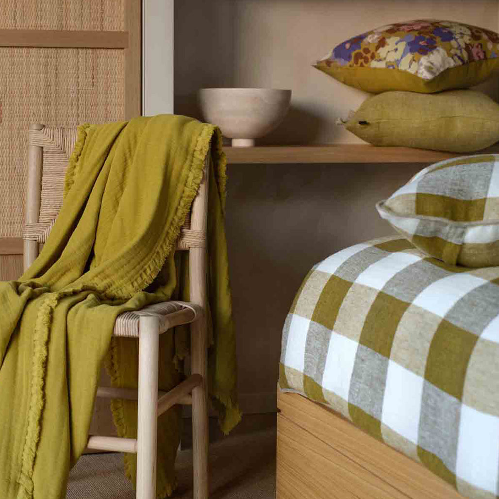 PALMA 100 % LIN PUTETREKK 40x60 CM- CITRUS