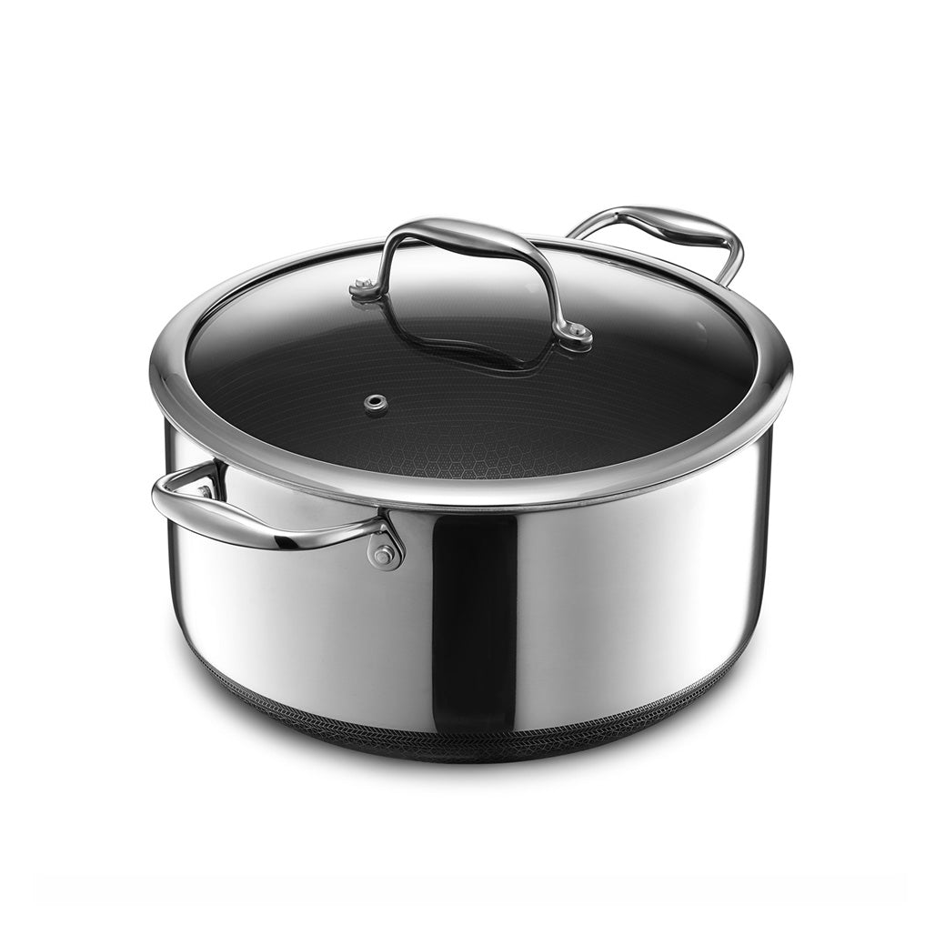 HEXCLAD GRYTE M/ GLASSLOKK, 7,6 LTR. - HYBRID