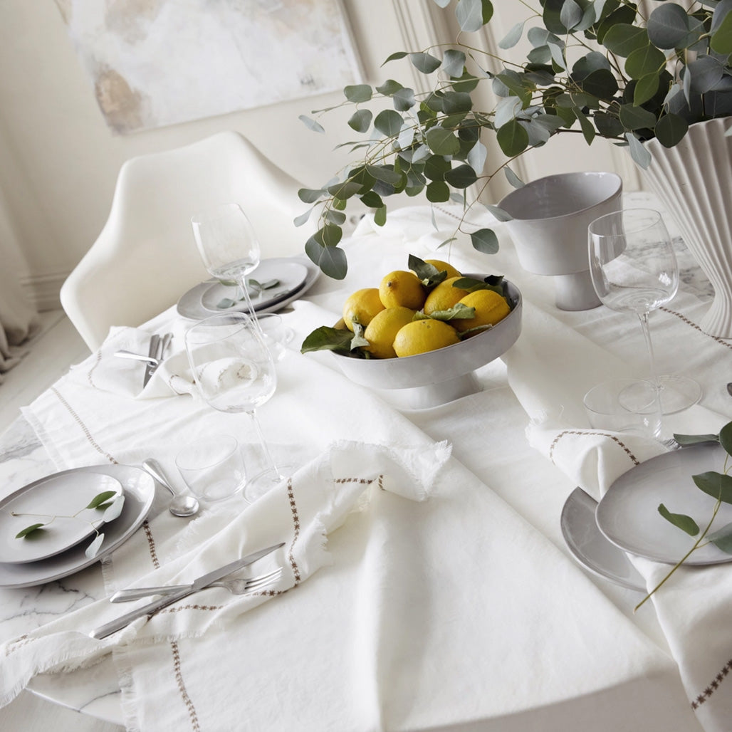 TONE KROKEN BLANC SERVIETT 2 PK - 45x45 CM. - HVIT / BEIGE