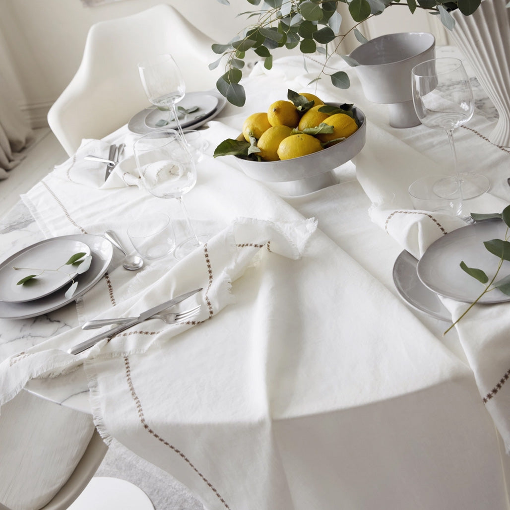 TONE KROKEN BLANC DUK - HVIT / BEIGE - 2 STR.