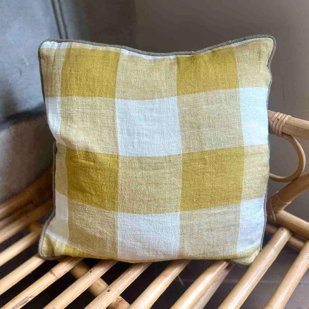 PALMA 100 % LIN PUTETREKK 40x60 CM - PAILLE/GUL