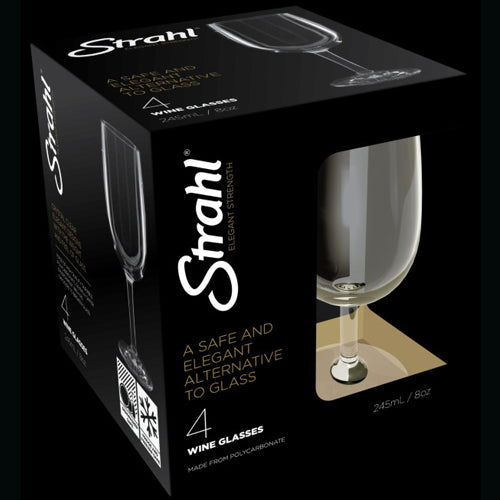 STRAHL POLYKARBONAT VINGLASS 4 STK 245 ML.