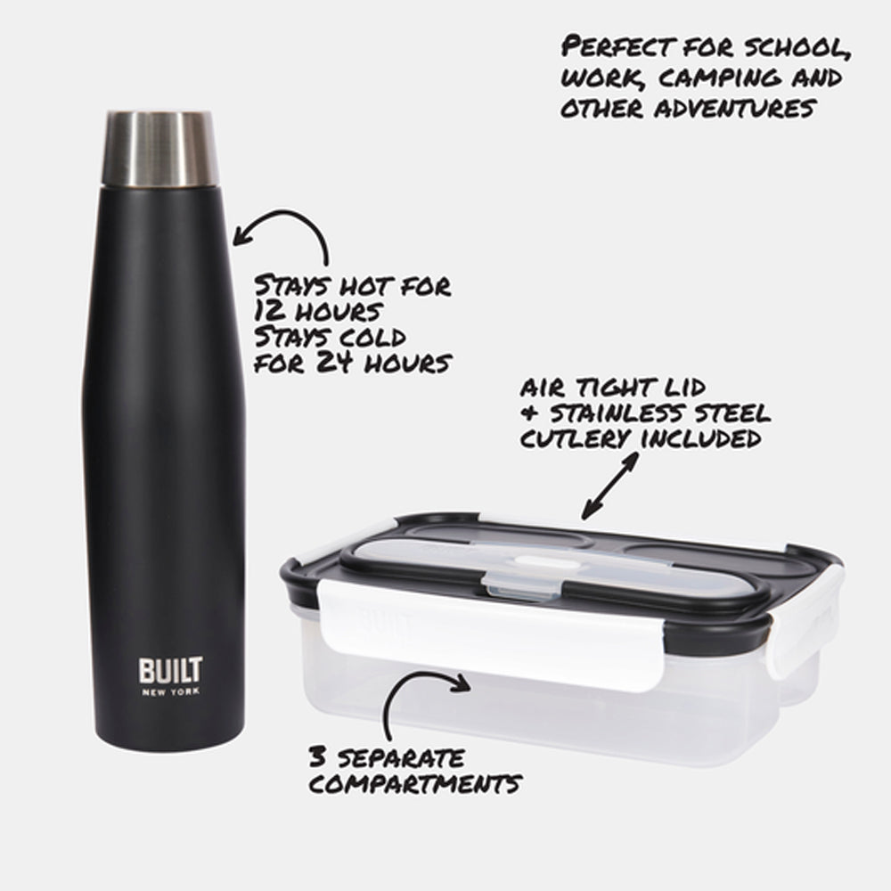 GAVESETT M/ APEX DRIKKEFLASKE 540 ML OG BENTOBOKS - SVART