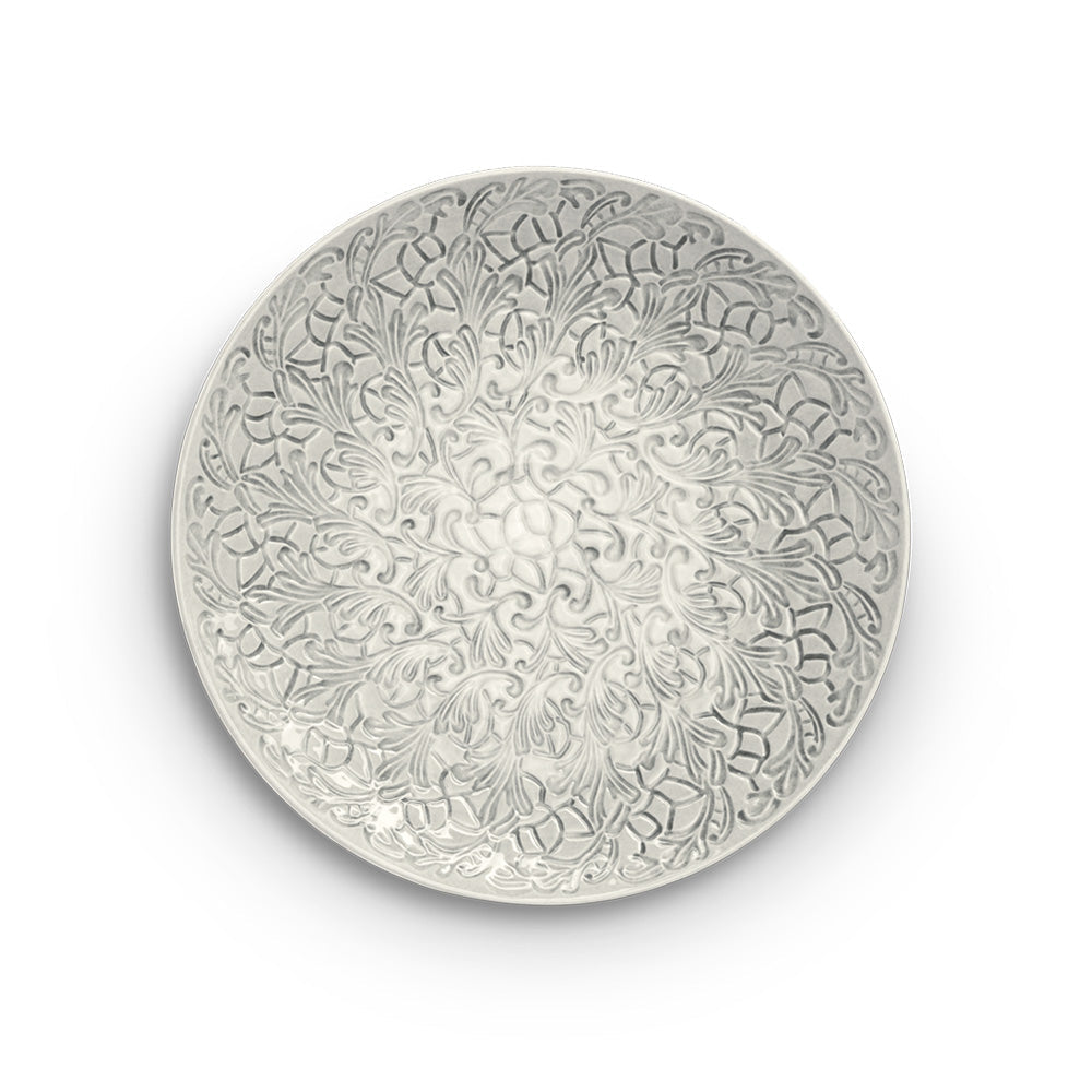 FULL LACE TALLERKEN /FAT 34 CM - GRÅ