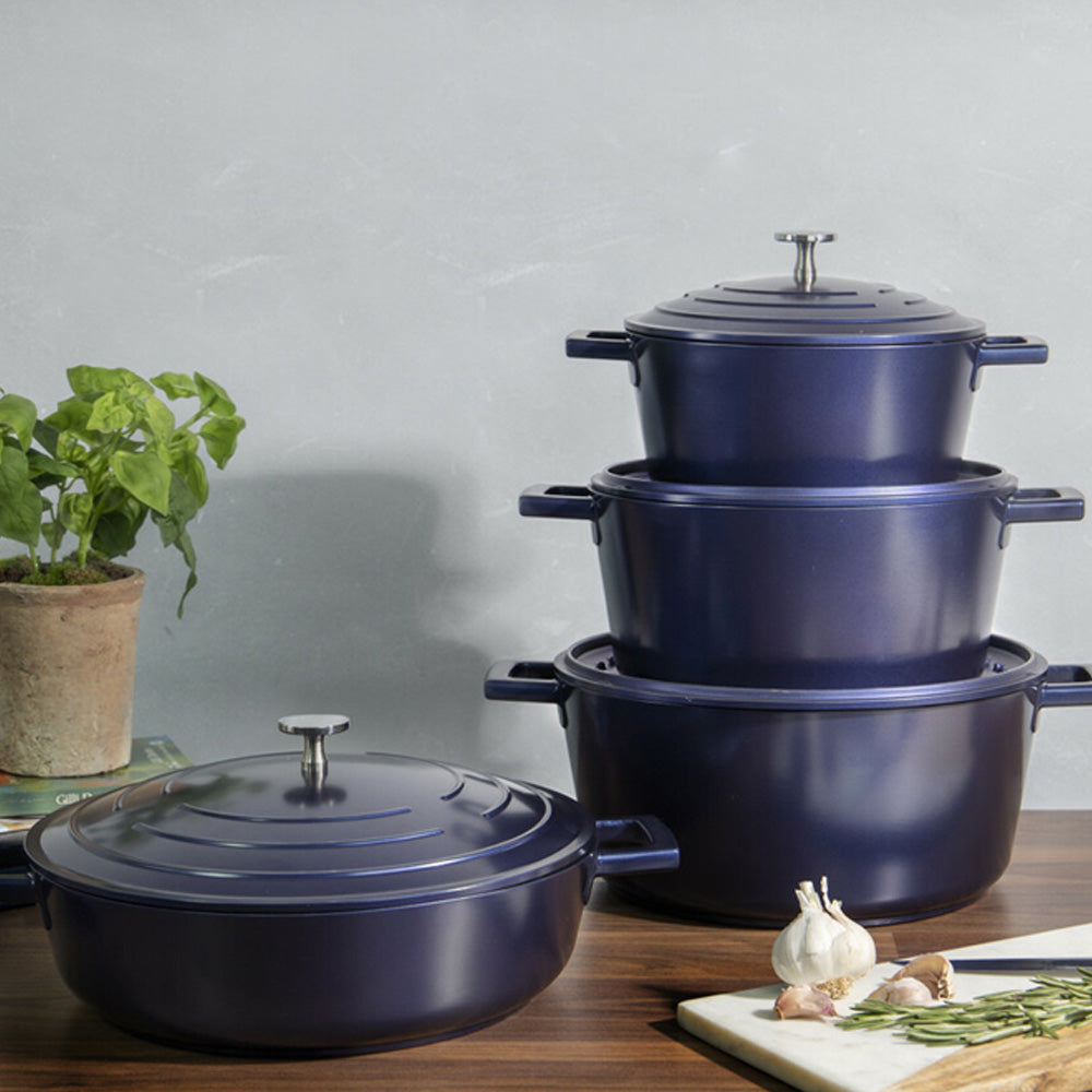 KITCHENCRAFT MASTERCLASS STØPT ALUMINIUM GRYTE 24 CM / 4.0 L. - BLÅ