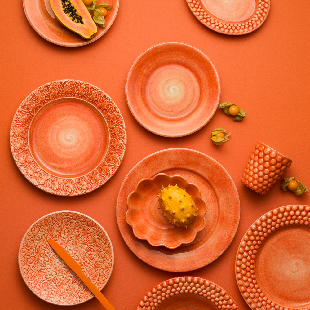 LACE TALLERKEN / FAT 32 CM - ORANSJE