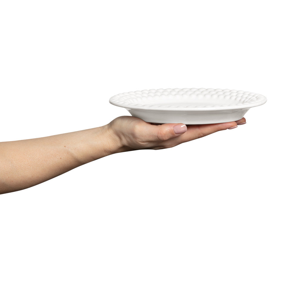 BUBBLES OVAL TALLERKEN 20 CM - HVIT