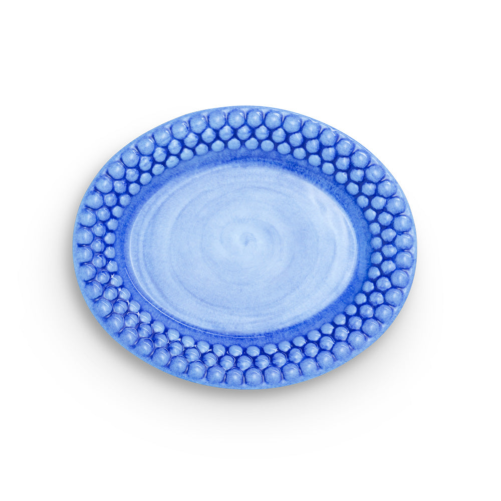 BUBBLES OVAL TALLERKEN 20 CM - LYSEBLÅ