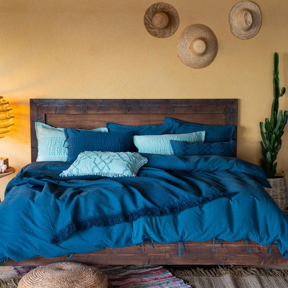 TULUM AZUL SENGESETT 140x220/50x70 DEEP BLUE