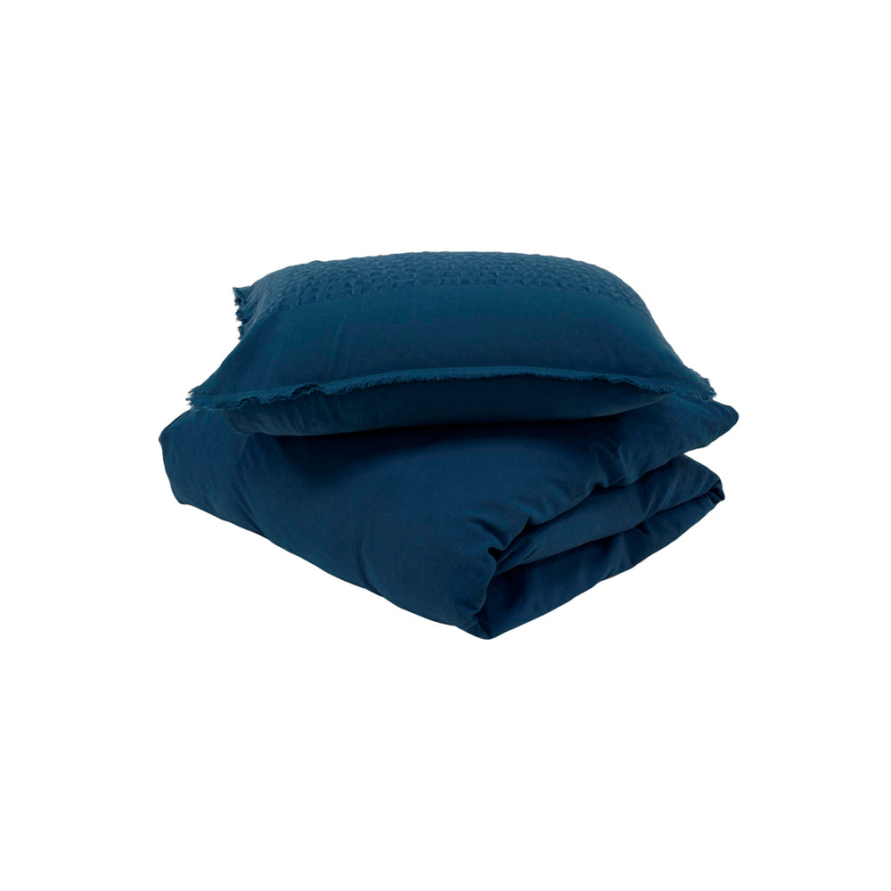 TULUM AZUL SENGESETT 140x220/50x70 DEEP BLUE