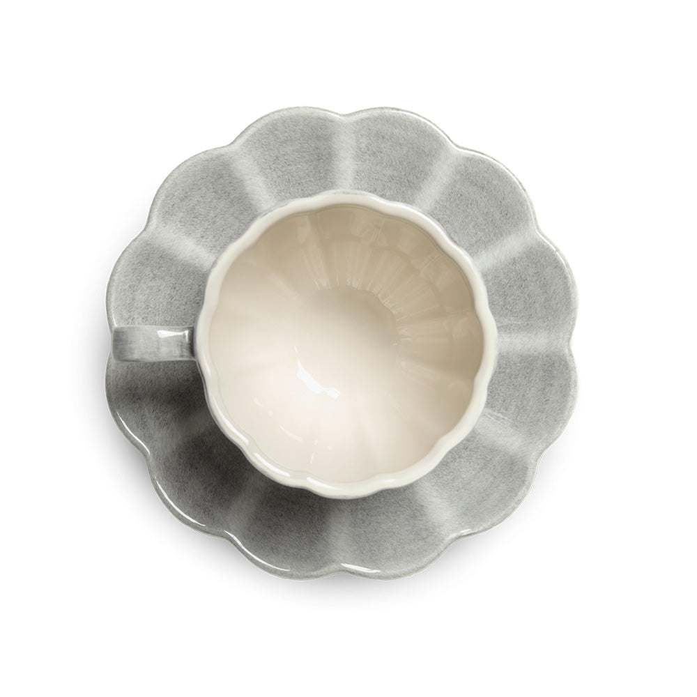 OYSTER KOPP M/TALLERKEN 25 CL - GRÅ