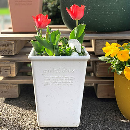 GARDEN - FIRKANTET POTTE 5 LITER - HVIT