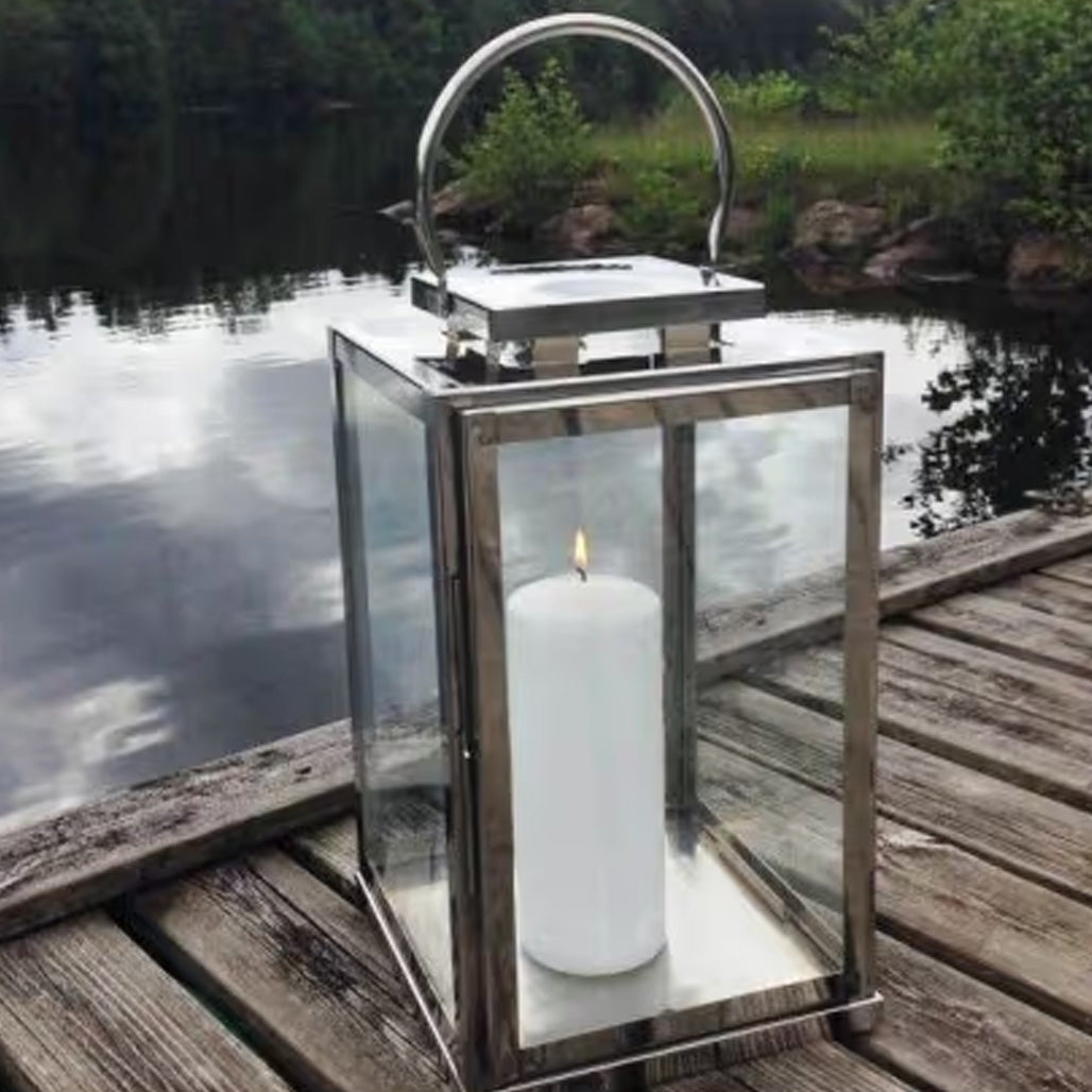 HALVOR BAKKE MARMI LANTERNE STÅL - SØLVFARGET - H36 CM