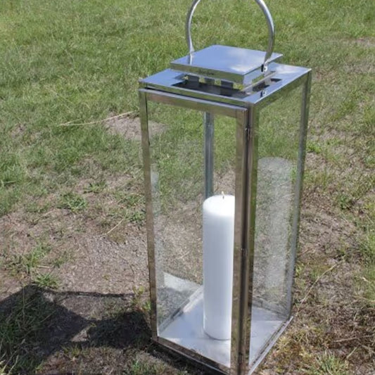 HALVOR BAKKE MARMI LANTERNE STÅL - SØLVFARGET - H56 CM