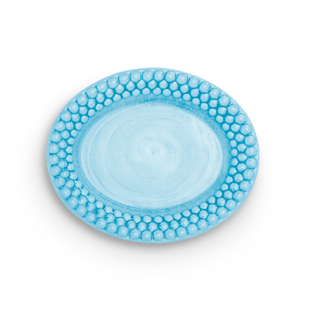 BUBBLES OVAL TALLERKEN 20 CM - TURKIS
