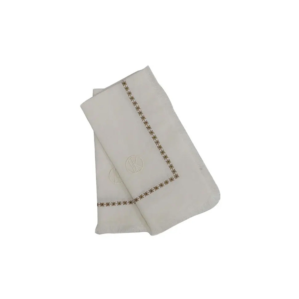 TONE KROKEN BLANC SERVIETT 2 PK - 45x45 CM. - HVIT / BEIGE