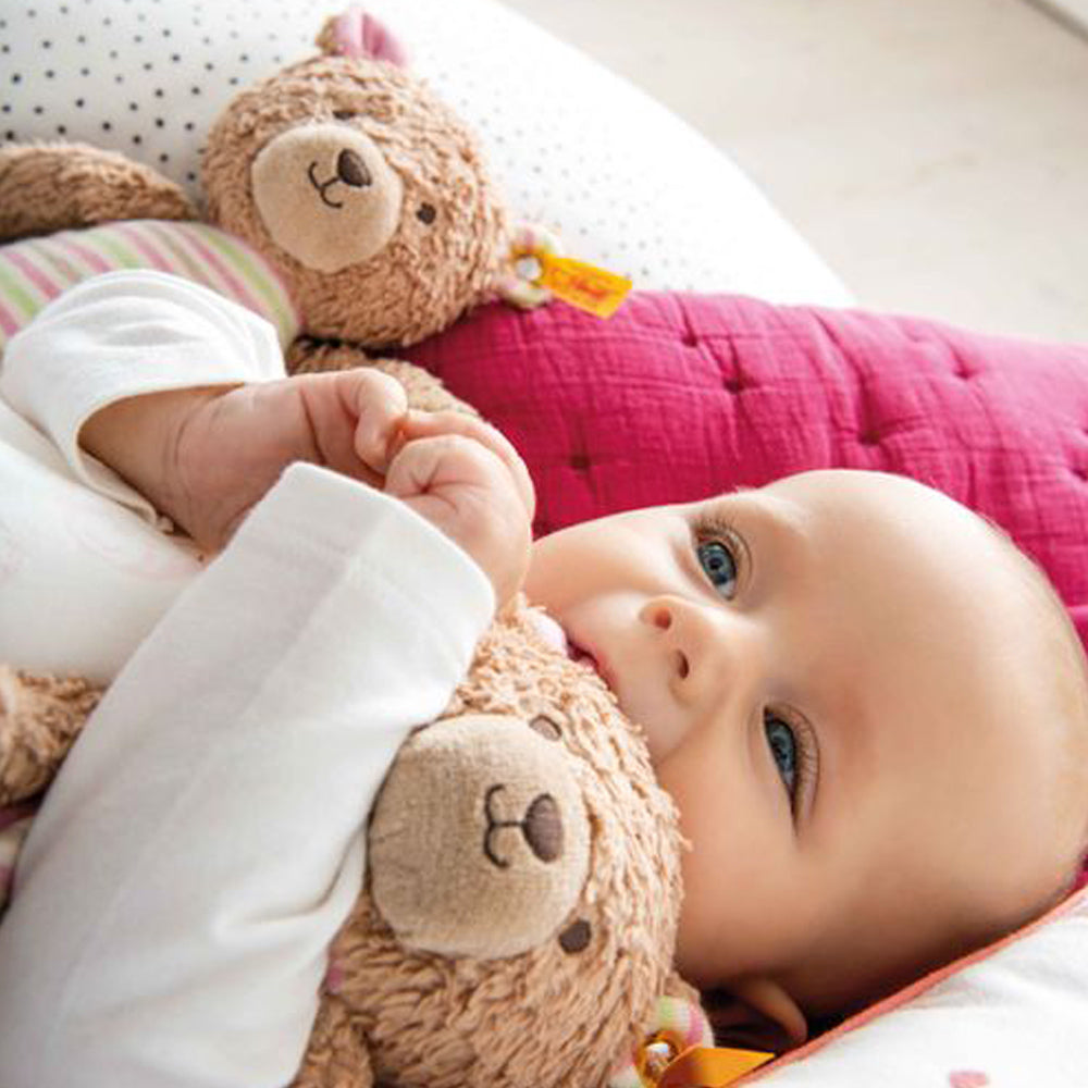 GOTS ROSY TEDDYBÄR COMFORTER - 28 CM